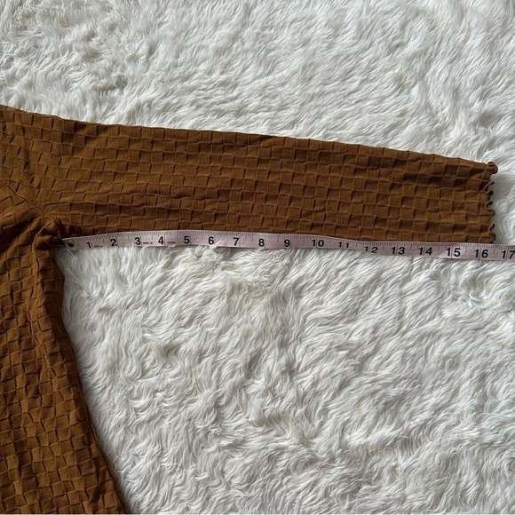 Madewell Top V-Neck Cardigan in Checkerboard Jacquard Button Front Sepia XS - Picture 12 of 12